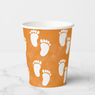 Gobelets En Papier Baby shower d'aquarelle d'automne Motif d'empreint