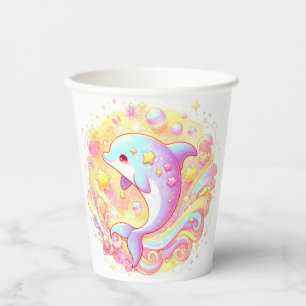 Gobelets En Papier Baby shower Dauphin Imaginaire doux