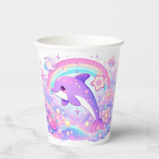 Gobelets En Papier Baby shower Dauphin Magique Moderne (Recto)