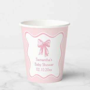 Gobelets En Papier Baby shower de boule rose