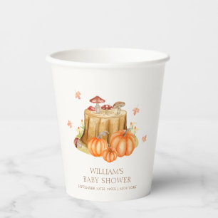 Gobelets En Papier Baby shower de champignon Citrouille de bois