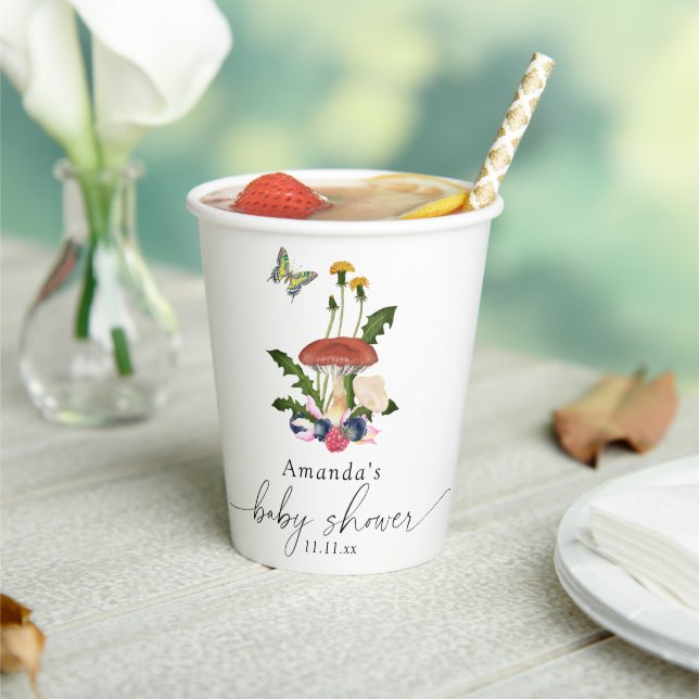 Gobelets En Papier Baby shower de champignons (Insitu)