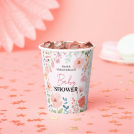 Gobelets En Papier Baby shower de chemin en floraison