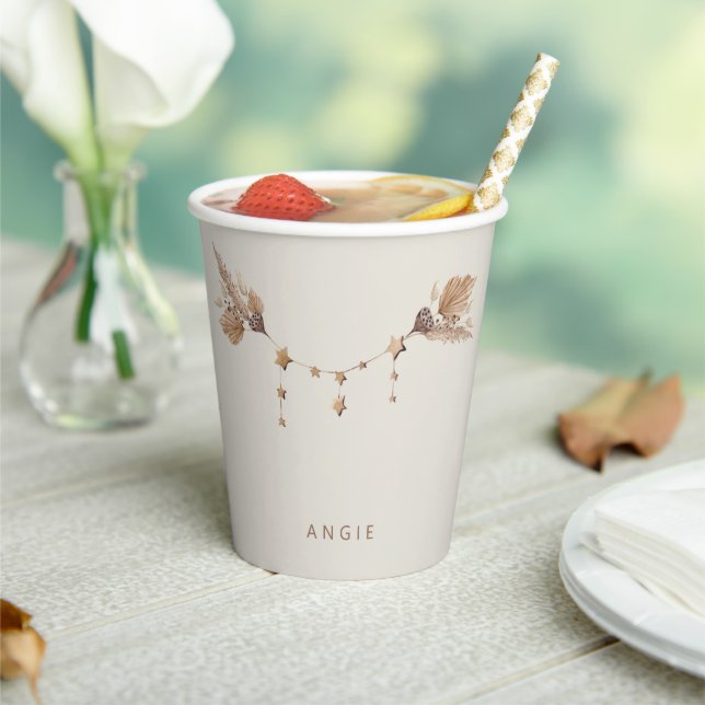 Gobelets En Papier Baby shower de Cute Boho (Insitu)