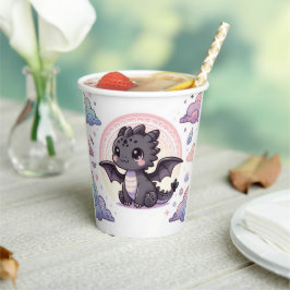 Gobelets En Papier Baby shower de dragon épais Whimsical