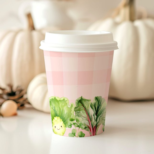 Gobelets En Papier Baby shower de fille rose de bébé cultivé localeme (Créateur téléchargé)