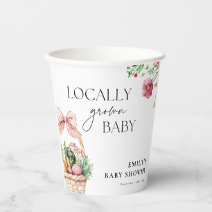 Gobelets En Papier Baby shower de filles du marché des fermiers culti