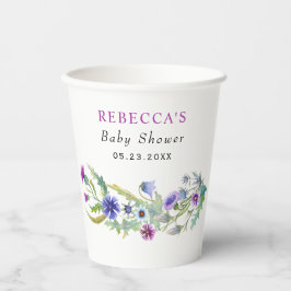 Gobelets En Papier Baby shower de  fleur sauvage à fleurs