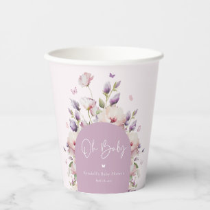 Gobelets En Papier Baby shower de jardin papillon