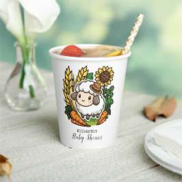 Gobelets En Papier Baby shower de mouton doux simple