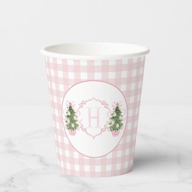 Gobelets En Papier Baby shower de Noël chinois rose (Recto)