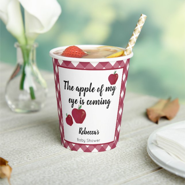 Gobelets En Papier Baby shower de pomme rouge (Insitu)