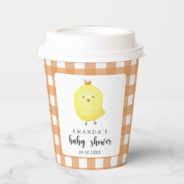 Gobelets En Papier Baby shower de poulet aquarelle