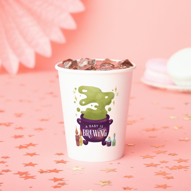 Gobelets En Papier Baby shower de sorcière Halloween amusant (Insitu)