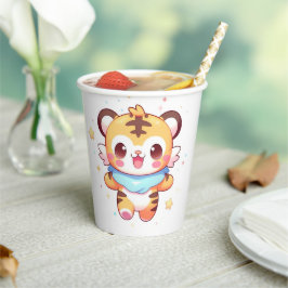 Gobelets En Papier Baby shower de tigre doux