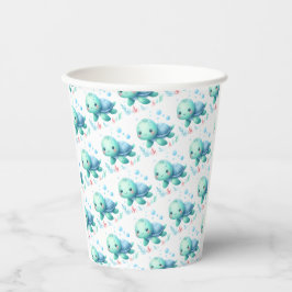 Gobelets En Papier Baby shower de tortues d'eau