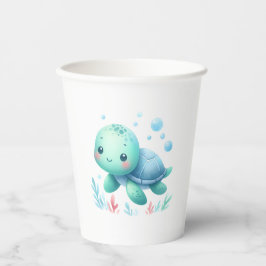 Gobelets En Papier Baby shower de tortues d'eau