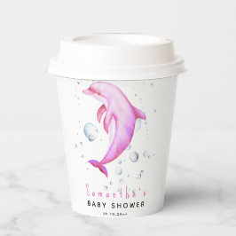 Gobelets En Papier Baby shower des dauphins océaniques aquarelles