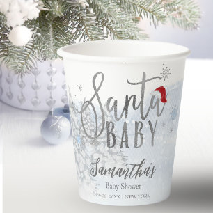 Gobelets En Papier Baby shower d'hiver père Noël Baby Christmas