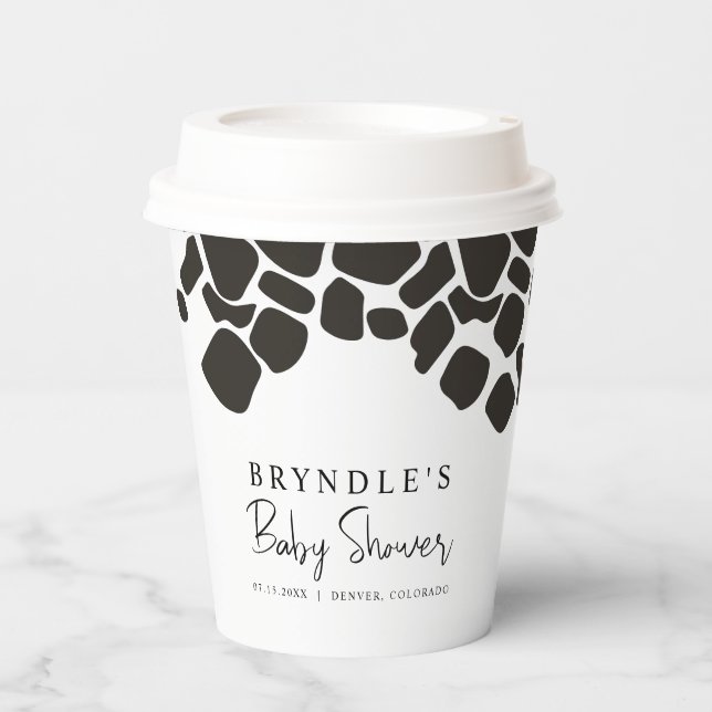 Gobelets En Papier BABY SHOWER d'impression de vache moderne BRYNDLE (Recto)