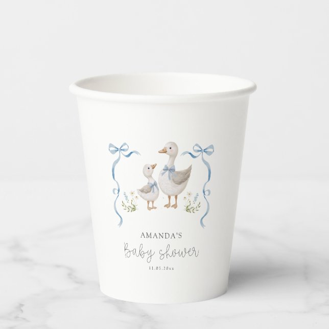 Gobelets En Papier Baby shower d'oie (Recto)