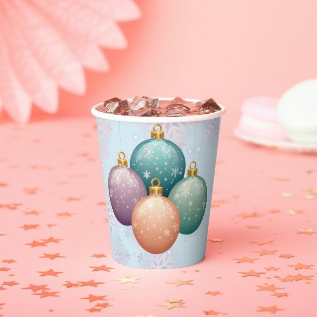Gobelets En Papier Baby shower d'ornement moderne Pastel Christmas (Insitu)