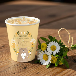 Gobelets En Papier Baby shower d'ours au miel floral Fleurs sauvages 