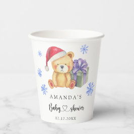 Gobelets En Papier Baby shower d'ours en peluche d'hiver