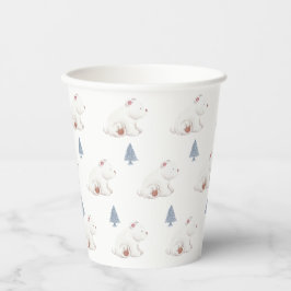 Gobelets En Papier Baby shower d'ours polaire hivernal neutre selon l