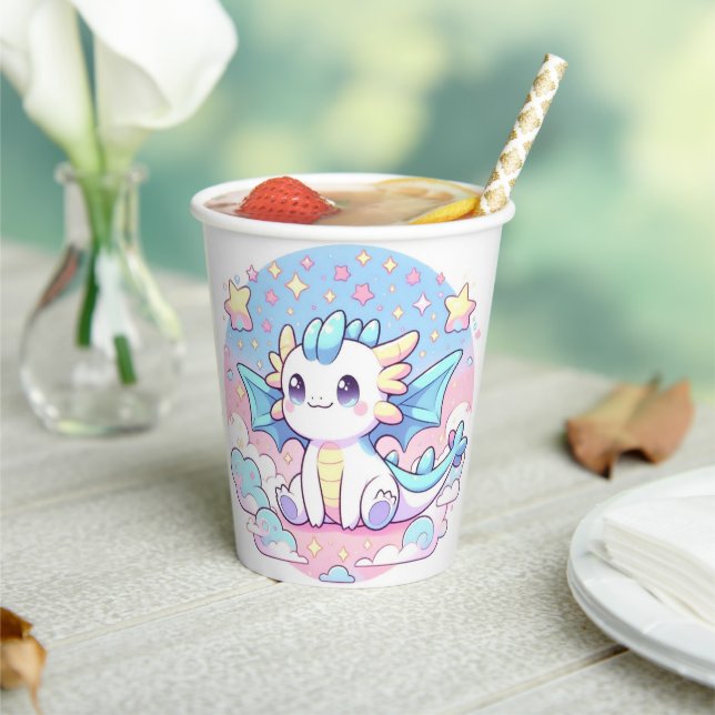 Gobelets En Papier Baby shower Dragon Simple Cute (Insitu)