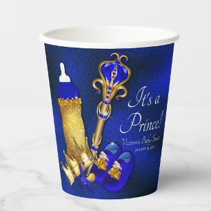 Gobelets En Papier Baby Shower du Petit Prince Bleu Royal Or