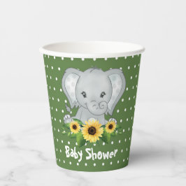 Gobelets En Papier Baby shower Eléphant mignon