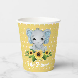 Gobelets En Papier Baby shower Eléphant mignon