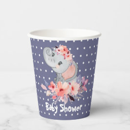 Gobelets En Papier Baby shower Eléphant mignon