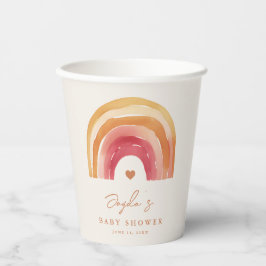 Gobelets En Papier Baby shower en terre cuite Boho Rainbow
