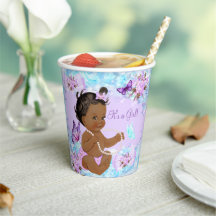 Baby Shower Fille Papillon Violet Sarcelle Ethniqu