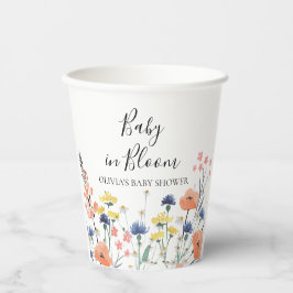 Gobelets En Papier Baby shower Fleur sauvage bébé en fleurs