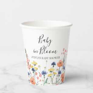 Gobelets En Papier Baby shower Fleur sauvage bébé en fleurs