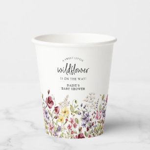Gobelets En Papier Baby shower Fleur sauvage doux