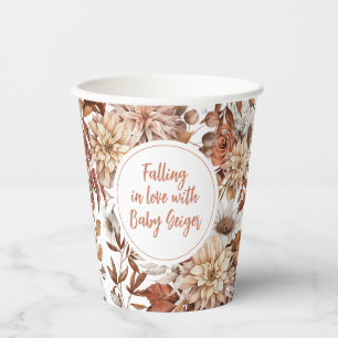 Gobelets En Papier Baby Shower Floral Aquarelle d'Automne