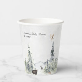 Gobelets En Papier Baby shower forestier de bois personnalisé