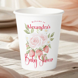 Gobelets En Papier Baby Shower Forêt de Fraises