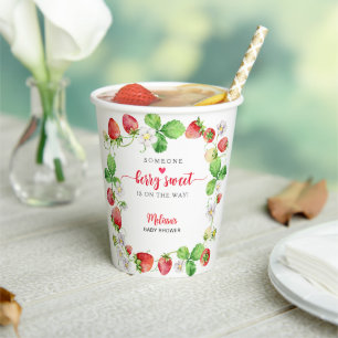 Gobelets En Papier Baby Shower Fraise