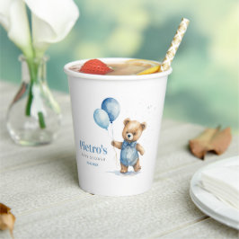 Gobelets En Papier Baby shower Garçon Teddy Bear
