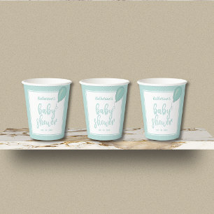 Gobelets En Papier Baby shower Genre Neutre Pastel Vert