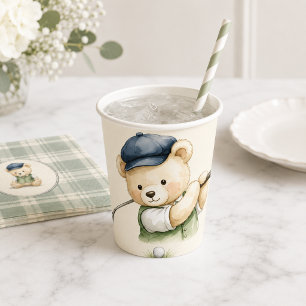 Gobelets En Papier Baby-Shower Golf, Nouveau dans le Club Ourson