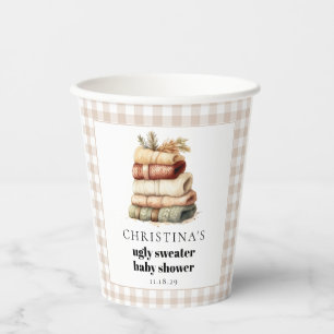 Gobelets En Papier Baby shower hivernal moche doux