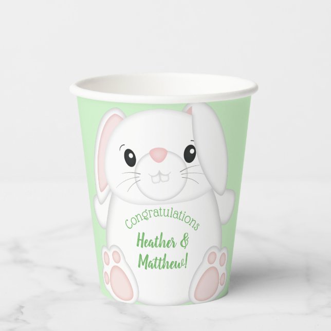 Gobelets En Papier Baby shower lapin lapin (Recto)