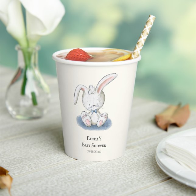 Gobelets En Papier Baby shower lapin mignon (Insitu)
