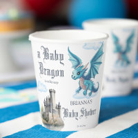 Baby shower médiéval pour bébé dragon mignon monog